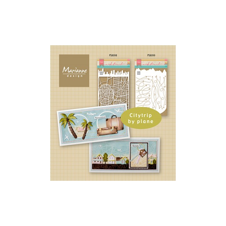 (PS8099)Marianne Design Craft stencil: Slimline travel