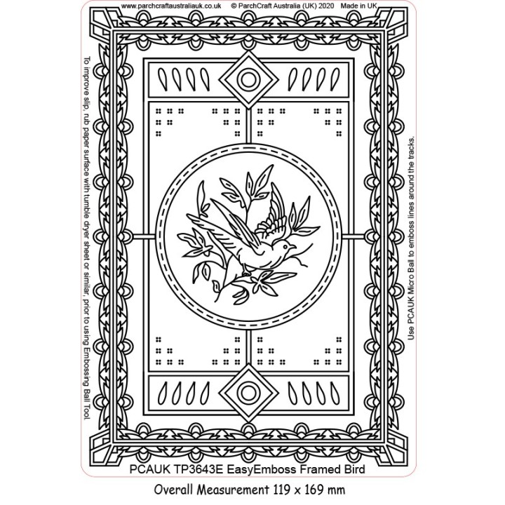 (TP3643E)PCA-UK® - EasyEmboss Framed Bird