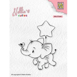 (NCCS011)Nellie`s Choice Clearstamp - Christmas Elephant with star