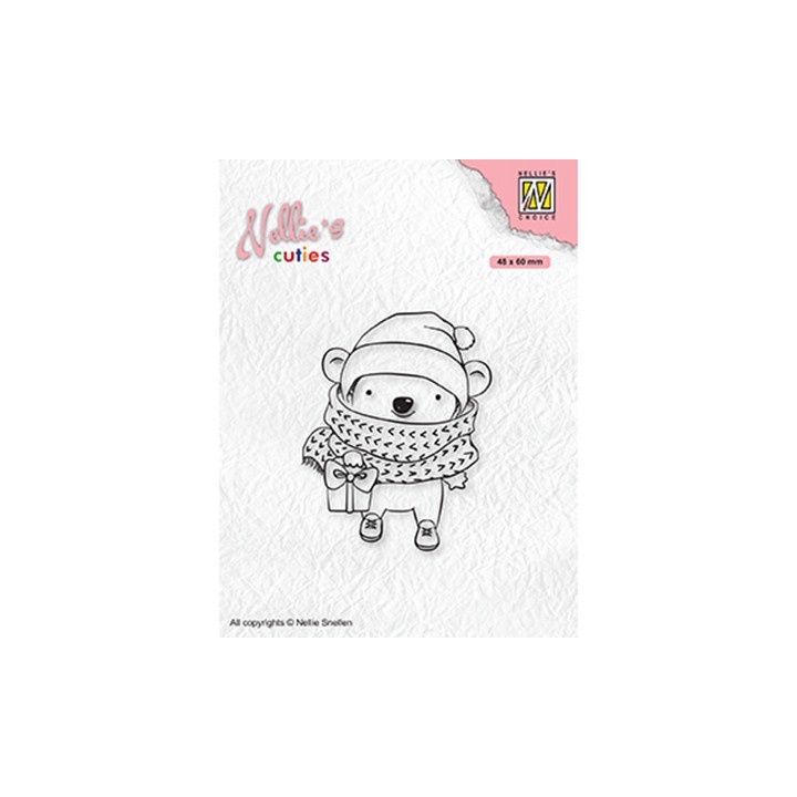 (NCCS012)Nellie`s Choice Clearstamp - Christmas Koala with parcel