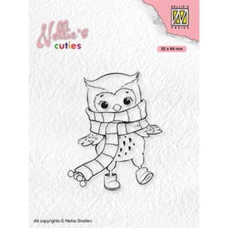 (NCCS013)Nellie`s Choice Clearstamp - Christmas Owl with winter-scarf