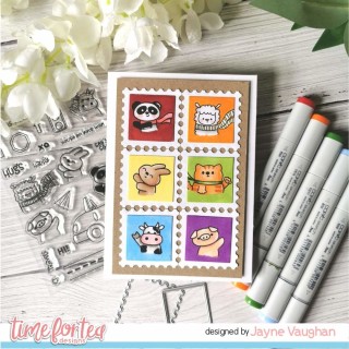 (T4T/682/Pos/Sta)Time For Tea Postage Stamp Frame Slimline Dies