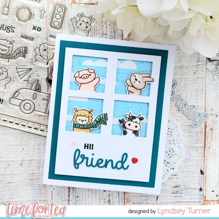 (T4T/682/Pos/Sta)Time For Tea Postage Stamp Frame Slimline Dies