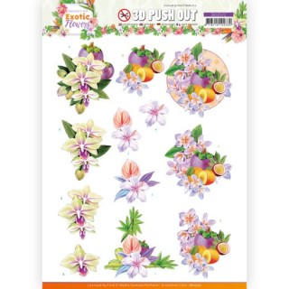 (SB10572)3D Push Out - Jeanine's Art - Exotic Flowers - Purple Flowers