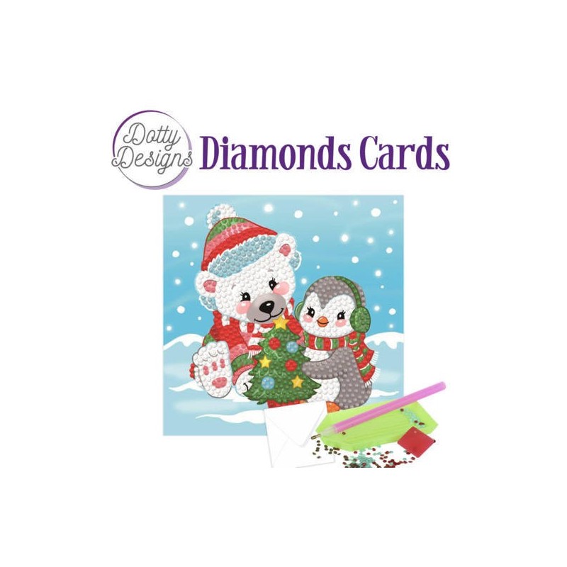 (DDDC1001)Dotty Designs Diamonds Cards - Christmas Bear