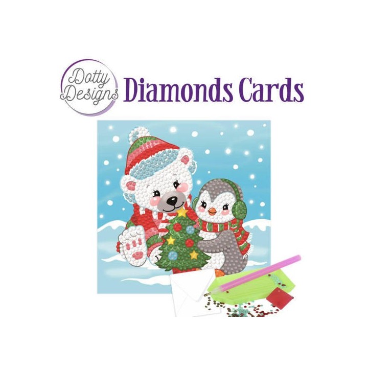 (DDDC1001)Dotty Designs Diamonds Cards - Christmas Bear