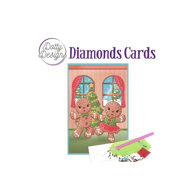 (DDDC1006)Dotty Designs Diamonds Cards - Gingerbread Dolls