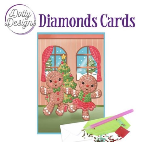 (DDDC1006)Dotty Designs Diamonds Cards - Gingerbread Dolls