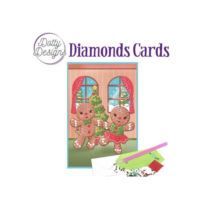 (DDDC1006)Dotty Designs Diamonds Cards - Gingerbread Dolls