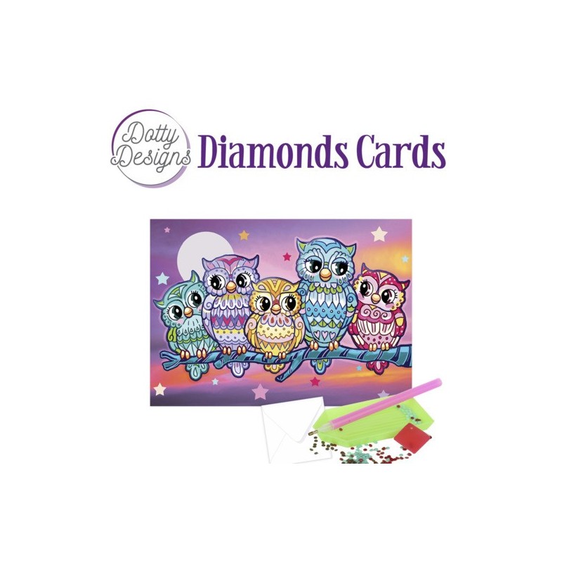 (DDDC1026)Dotty Designs Diamond Cards - Kitschy Owls