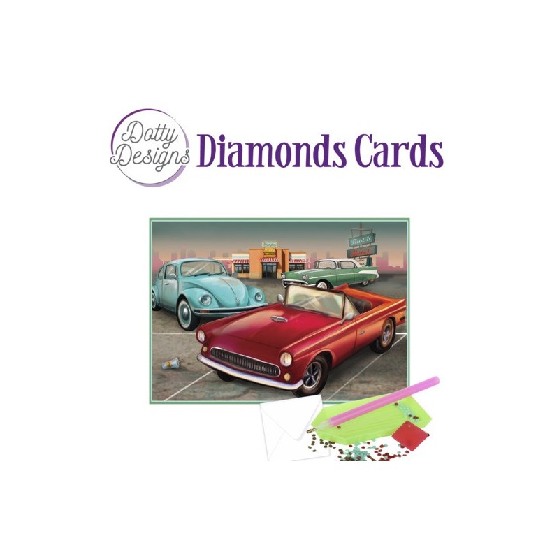(DDDC1028)Dotty Designs Diamond Cards - Vintage Cars