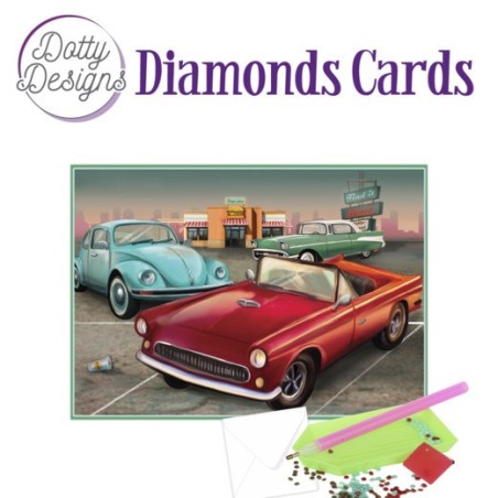 (DDDC1028)Dotty Designs Diamond Cards - Vintage Cars
