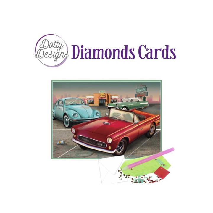 (DDDC1028)Dotty Designs Diamond Cards - Vintage Cars