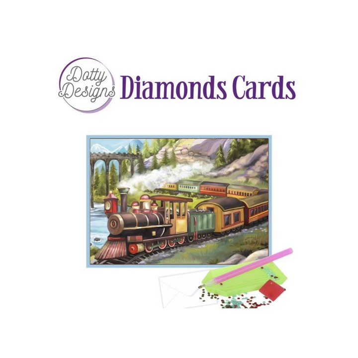 (DDDC1029)Dotty Designs Diamond Cards - Vintage Train