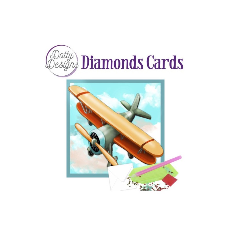 (DDDC1033)Dotty Designs Diamond Cards - Vintage Biplane