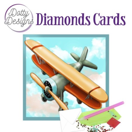 (DDDC1033)Dotty Designs Diamond Cards - Vintage Biplane