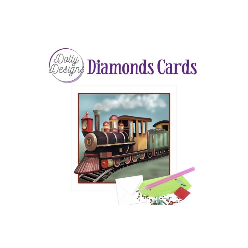 (DDDC1035)Dotty Designs Diamond Cards - Vintage Locomotive