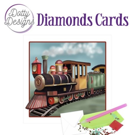 (DDDC1035)Dotty Designs Diamond Cards - Vintage Locomotive
