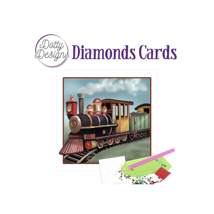 (DDDC1035)Dotty Designs Diamond Cards - Vintage Locomotive