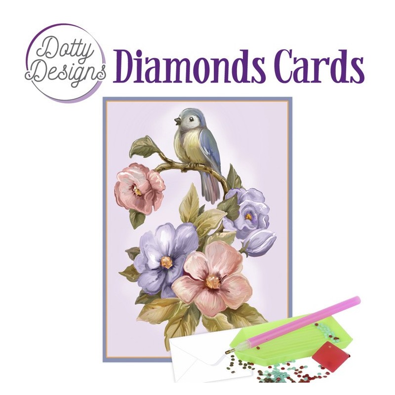 (DDDC1038)Dotty Designs Diamond Cards - Bird & Flower