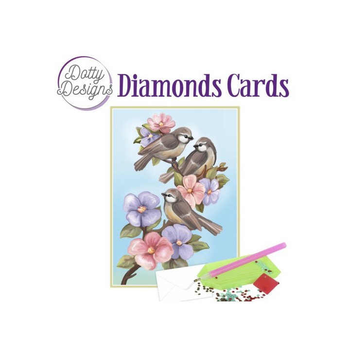(DDDC1040)Dotty Designs Diamond Cards - Three Birds