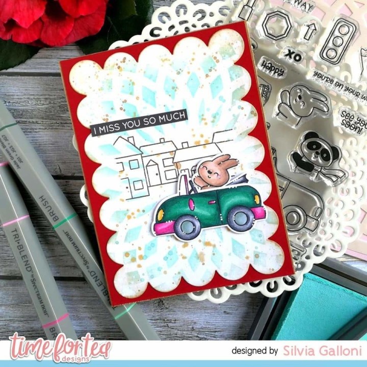 (T4T/657/Car/Cle)Time For Tea Car Critters Clear Stamps