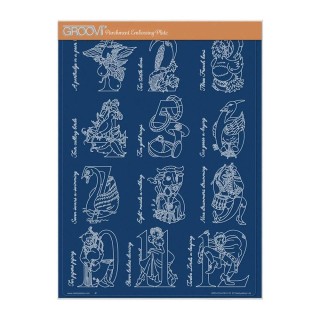 (GRO-CH-41614-16)Groovi plate A4 - BARBARA'S 12 DAYS OF CHRISTMAS