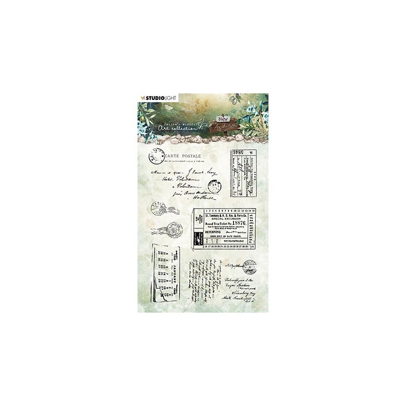 (JMA-NA-STAMP20)Studio Light JMA Clear Stamp Postcards & tickets New Awakening nr.20