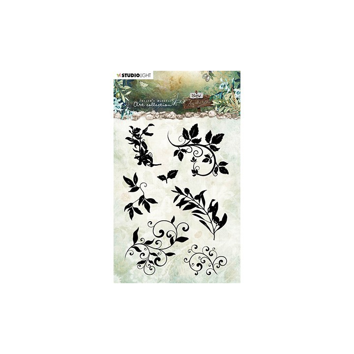 (JMA-NA-STAMP21)Studio Light JMA Clear Stamp Silhouettes - leaves/swirls New Awakening nr.21
