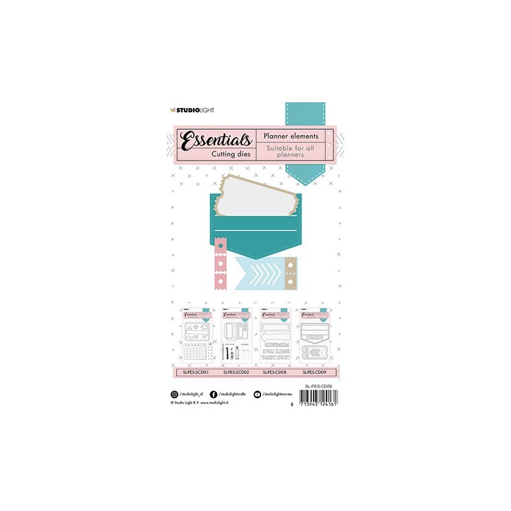 (SL-PES-CD09)Studio Light SL Cutting Die Label pocket Planner Essentials nr.09