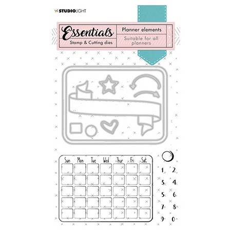 (SL-PES-CD01)Studio Light SL Stamp & Cutting Die Monthly calendar Planner Essentials nr.01