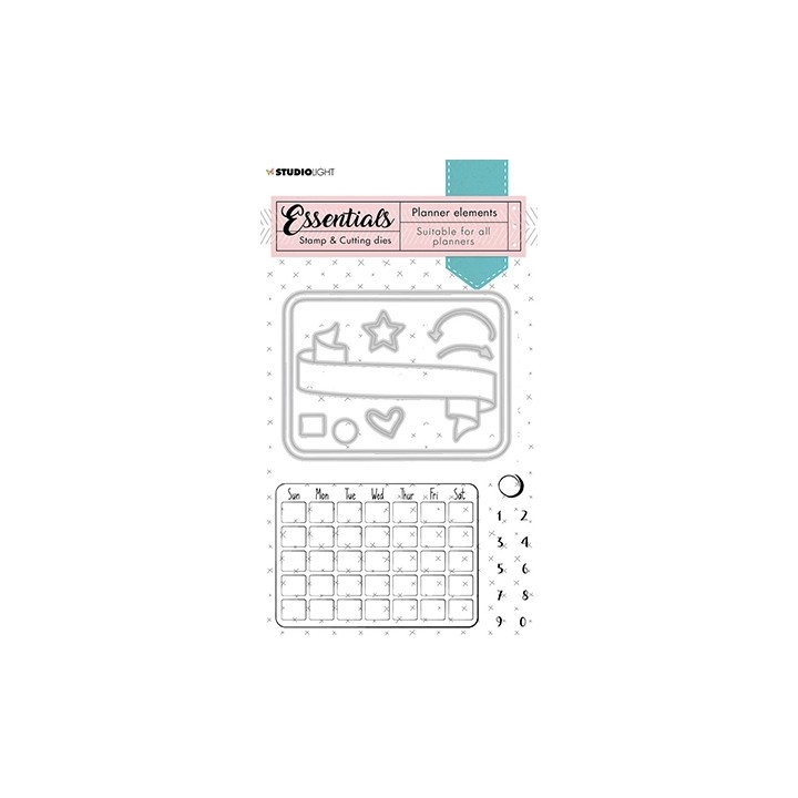 (SL-PES-CD01)Studio Light SL Stamp & Cutting Die Monthly calendar Planner Essentials nr.01