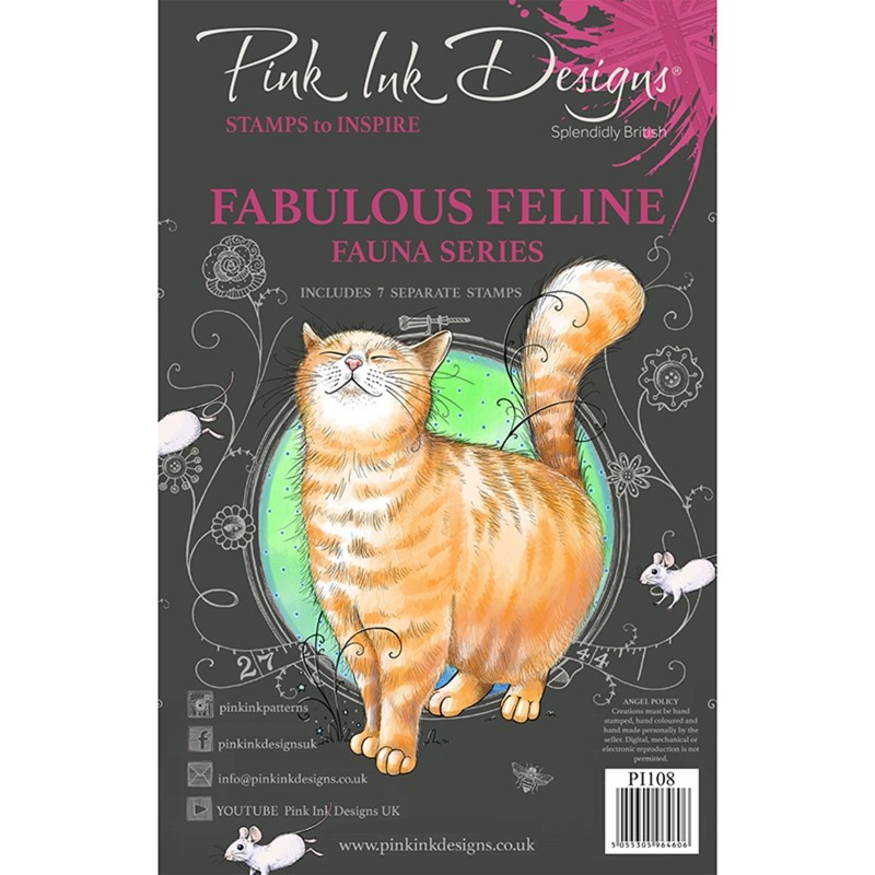 (PI108)Pink Ink Designs Clear stamp set Fabulous feline