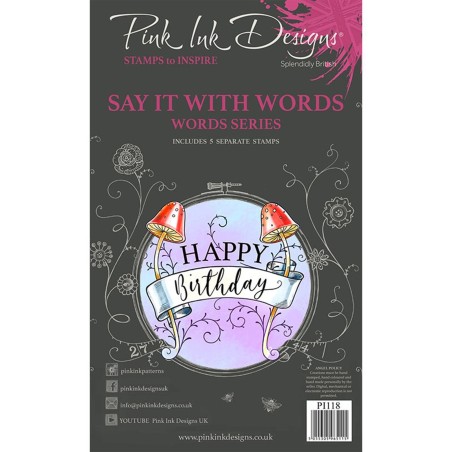 (PI118)Pink Ink Designs Clear stamp set Say it with words