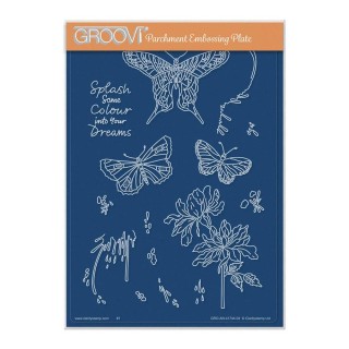 (GRO-AN-41744-04)Groovi Plate A5 CHERRY'S SPLASH SOME COLOUR MONTAGE ELEMENTS A5