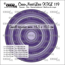 (CLNestXXL119)Crealies Crea-nest-dies XXL Circles with square holes