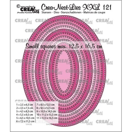 (CLNestXXL121)Crealies Crea-nest-dies XXL Ovals with square holes