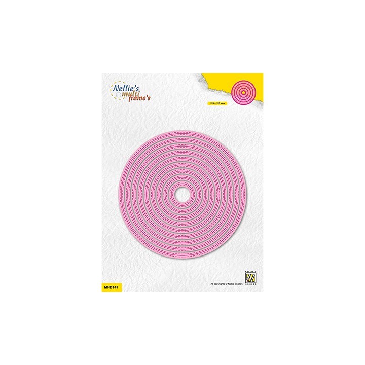 (MFD147)Nellie‘s Choice Multi Frame Die - Double stitchlines Round
