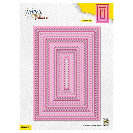 (MFD150)Nellie's Multi frame Double stitchlines: Rectangle
