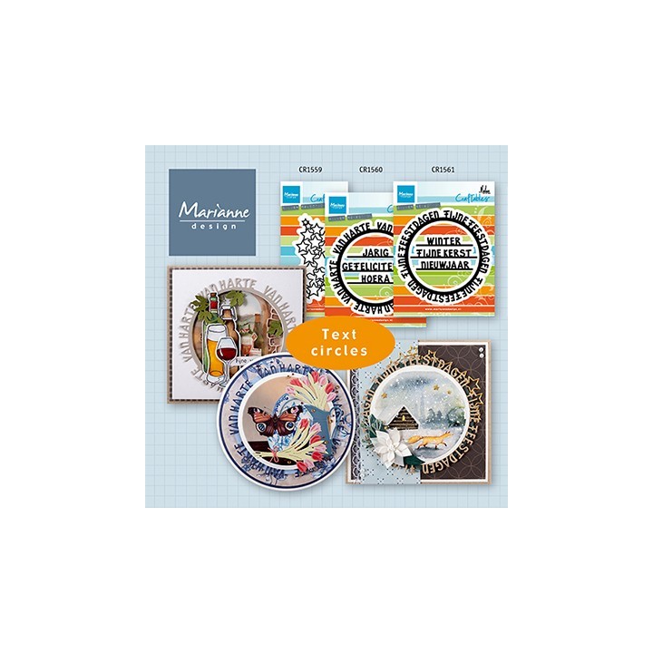 (CR1561)Craftables Fijne Feestdagen cirkel by Marleen