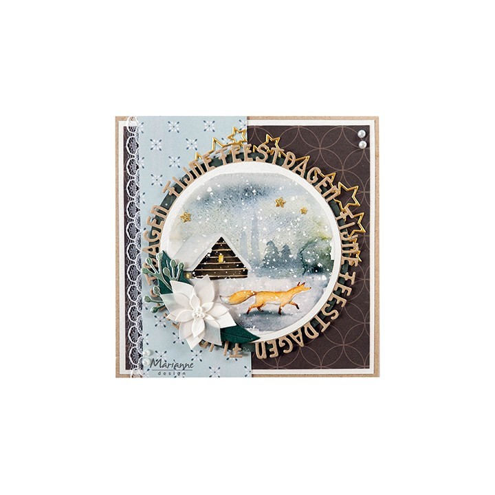 (CR1561)Craftables Fijne Feestdagen cirkel by Marleen