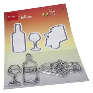 (HT1665)Clear stamp Hetty's wine