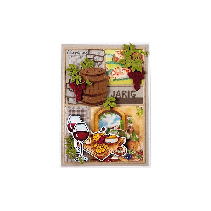 (HT1665)Clear stamp Hetty's wine