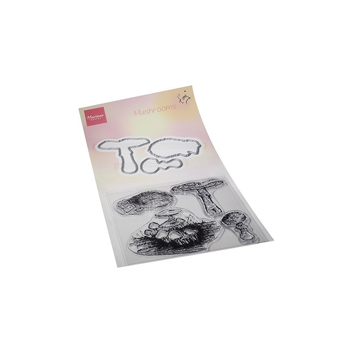 (TC0886)Clear stamp & die set Tiny's mushrooms