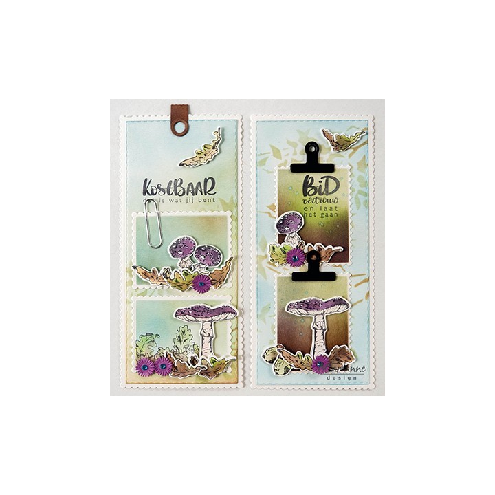 (TC0886)Clear stamp & die set Tiny's mushrooms