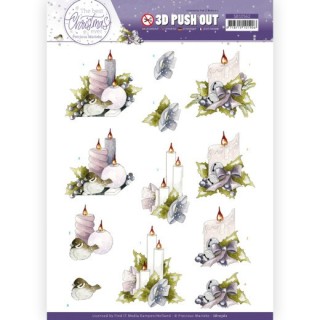 (SB10562)3D Push Out - Precious Marieke - The Best Christmas Ever - Pink Candles
