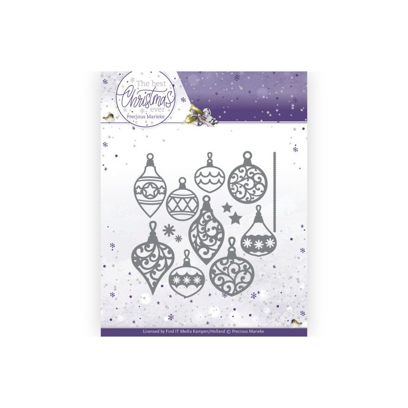 (PM10211)Dies - Precious Marieke - The Best Christmas Ever - Bunch of Christmas Baubles