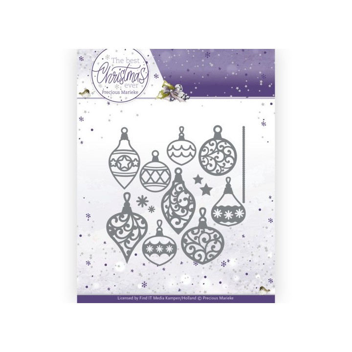 (PM10211)Dies - Precious Marieke - The Best Christmas Ever - Bunch of Christmas Baubles