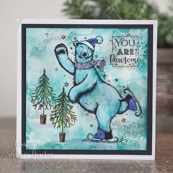 (PI119)Pink Ink Designs Clear stamp set Beary christmas