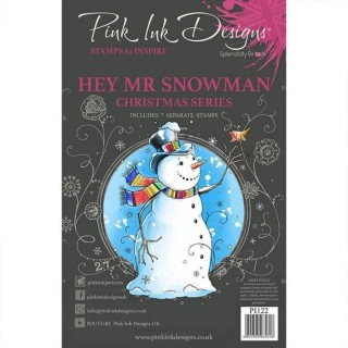 (PI122)Pink Ink Designs Clear stamp set Hey mr snowman